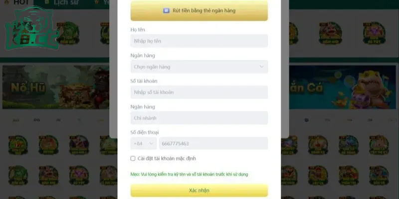 Rút tiền K8CC về tài khoản ngân hàng